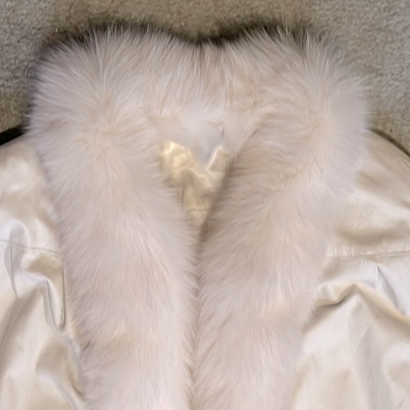 Rare Vintage Beautiful Lamb leather and fox fur coat size M - Picture 3 of 10